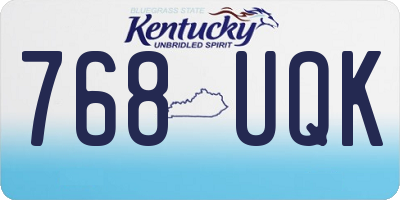 KY license plate 768UQK