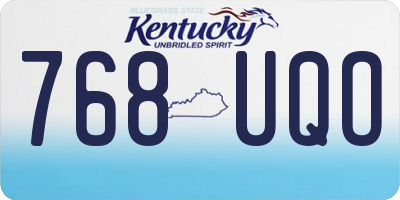 KY license plate 768UQO