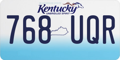 KY license plate 768UQR