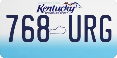 KY license plate 768URG