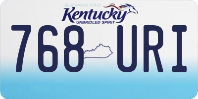 KY license plate 768URI