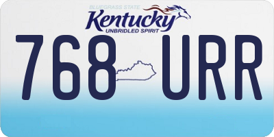 KY license plate 768URR