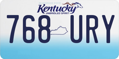KY license plate 768URY