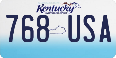 KY license plate 768USA
