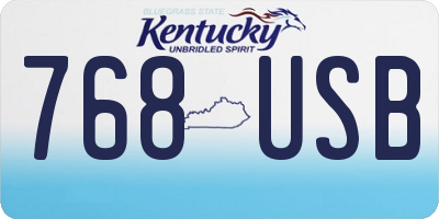 KY license plate 768USB