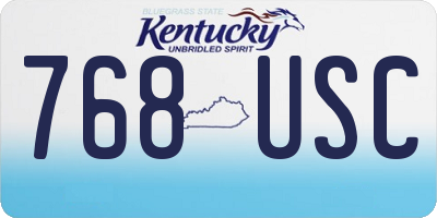 KY license plate 768USC