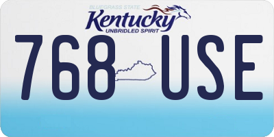 KY license plate 768USE