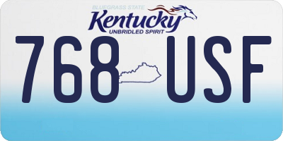 KY license plate 768USF