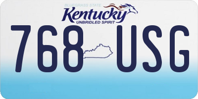 KY license plate 768USG