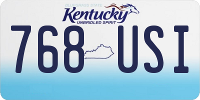 KY license plate 768USI