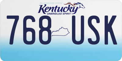 KY license plate 768USK