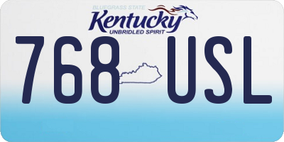 KY license plate 768USL