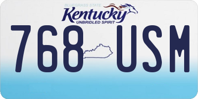 KY license plate 768USM