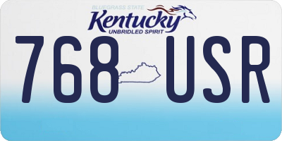 KY license plate 768USR