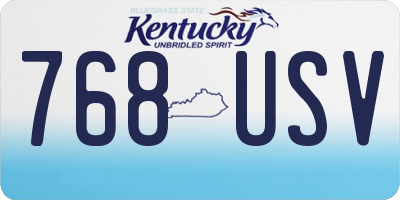 KY license plate 768USV