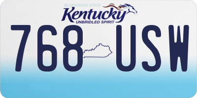 KY license plate 768USW