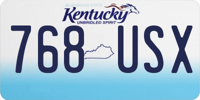 KY license plate 768USX