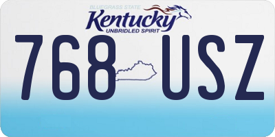 KY license plate 768USZ