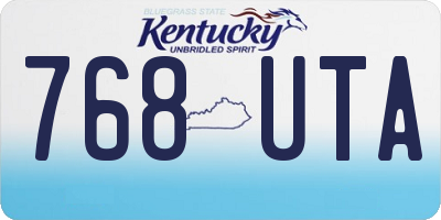 KY license plate 768UTA