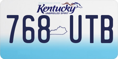 KY license plate 768UTB