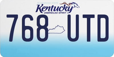 KY license plate 768UTD
