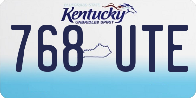 KY license plate 768UTE