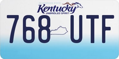 KY license plate 768UTF