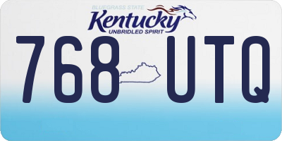 KY license plate 768UTQ