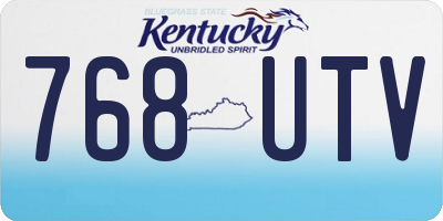 KY license plate 768UTV