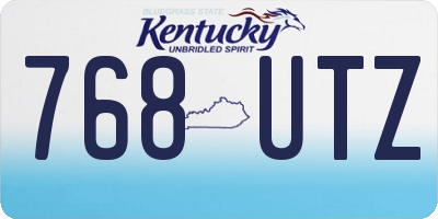 KY license plate 768UTZ