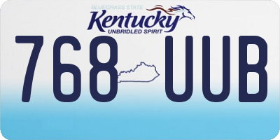 KY license plate 768UUB