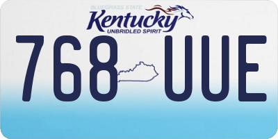 KY license plate 768UUE