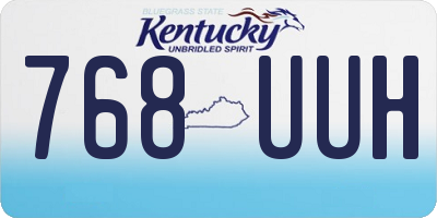 KY license plate 768UUH
