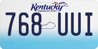 KY license plate 768UUI