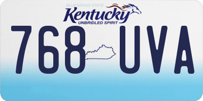 KY license plate 768UVA