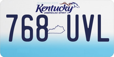 KY license plate 768UVL