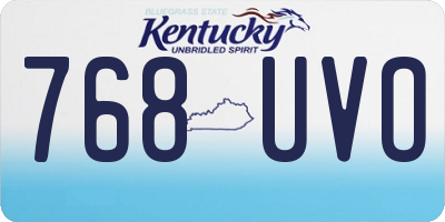 KY license plate 768UVO