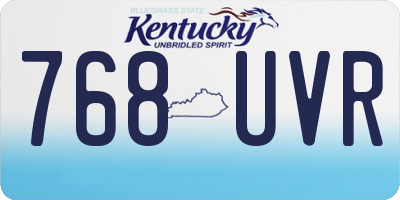 KY license plate 768UVR