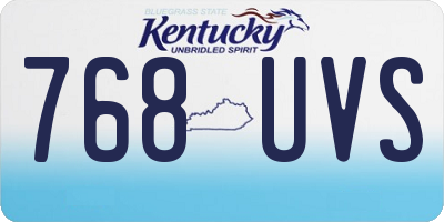 KY license plate 768UVS