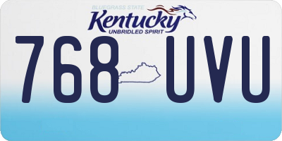 KY license plate 768UVU