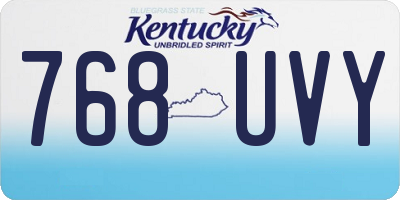 KY license plate 768UVY