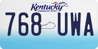 KY license plate 768UWA