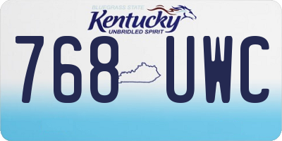 KY license plate 768UWC