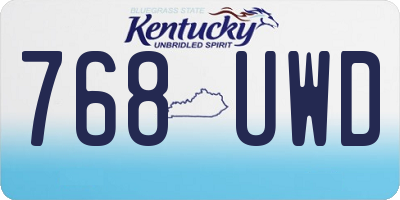 KY license plate 768UWD