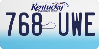 KY license plate 768UWE