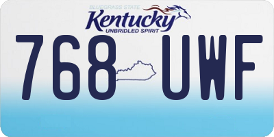 KY license plate 768UWF