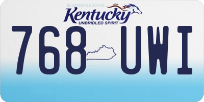 KY license plate 768UWI