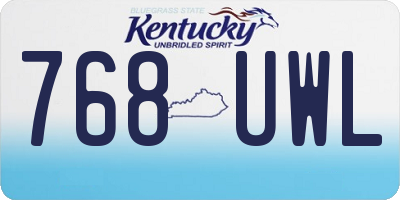 KY license plate 768UWL