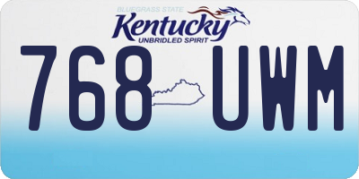 KY license plate 768UWM