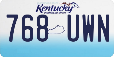 KY license plate 768UWN